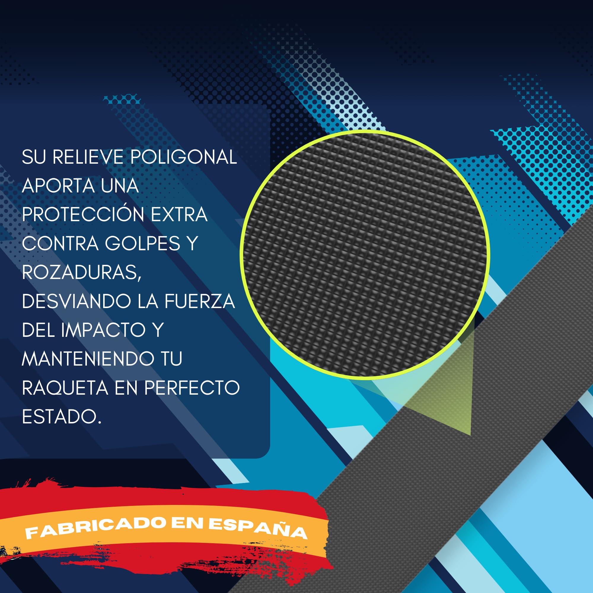 Pack Protectores Negro para Pala de Pádel Rugoso - Cinta Protectora para Pala de Pádel Multigranulada – Protector para Pala de Pádel de Silicona Negra. Color Negro