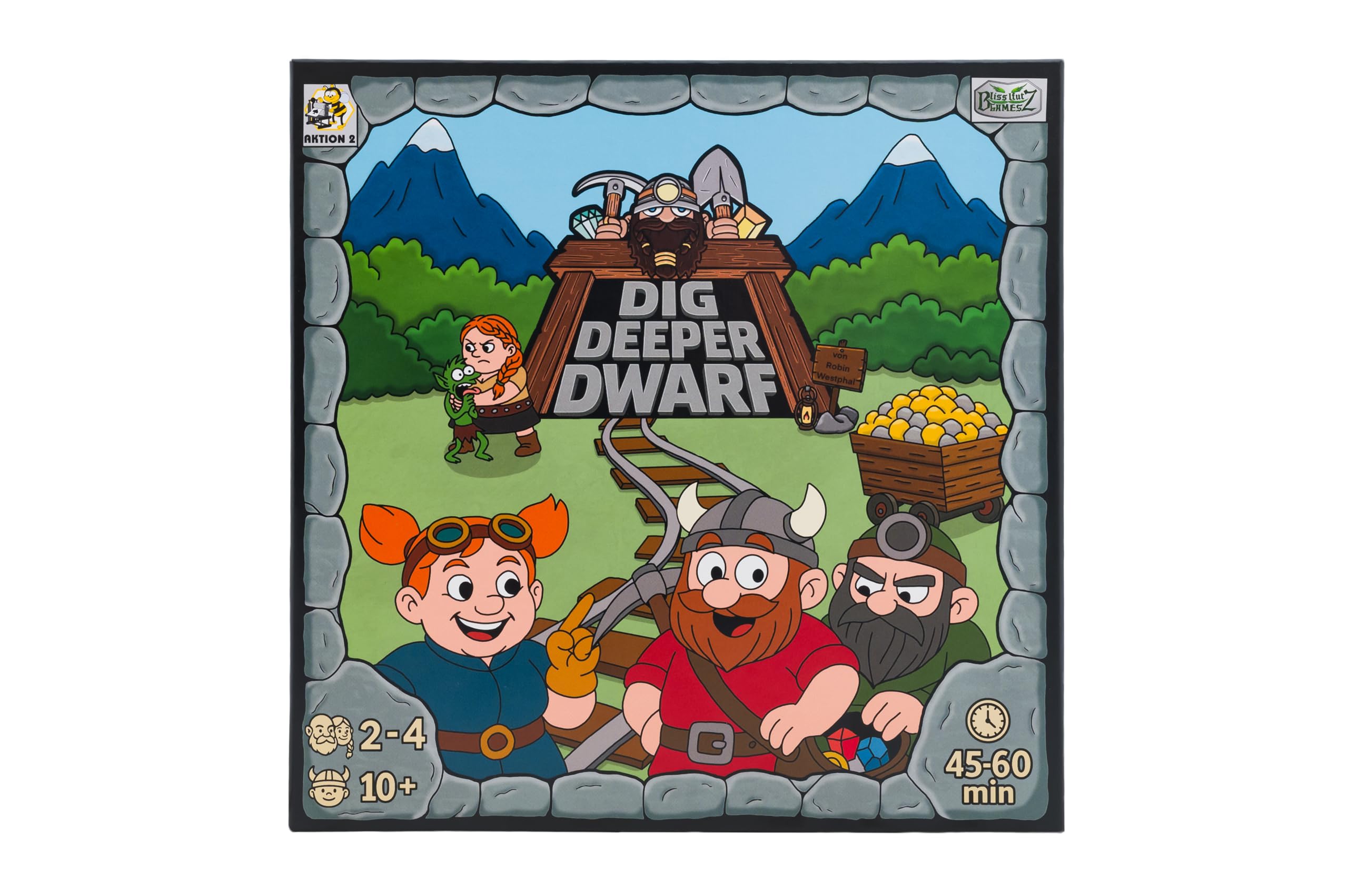 Dig Deeper Dwarf – Taktisches Deckbuilding-Brettspiel für 2–4 Spieler | Strategisches Gesellschaftsspiel mit Sabotage-Spaß für Familie & Erwachsene | 45–60 Min | ab 10 Jahren | Deutsch/Englisch