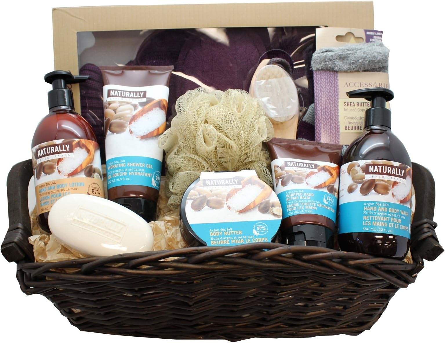 Naturally Bath and Body Gift Basket, Argan Sea Salt