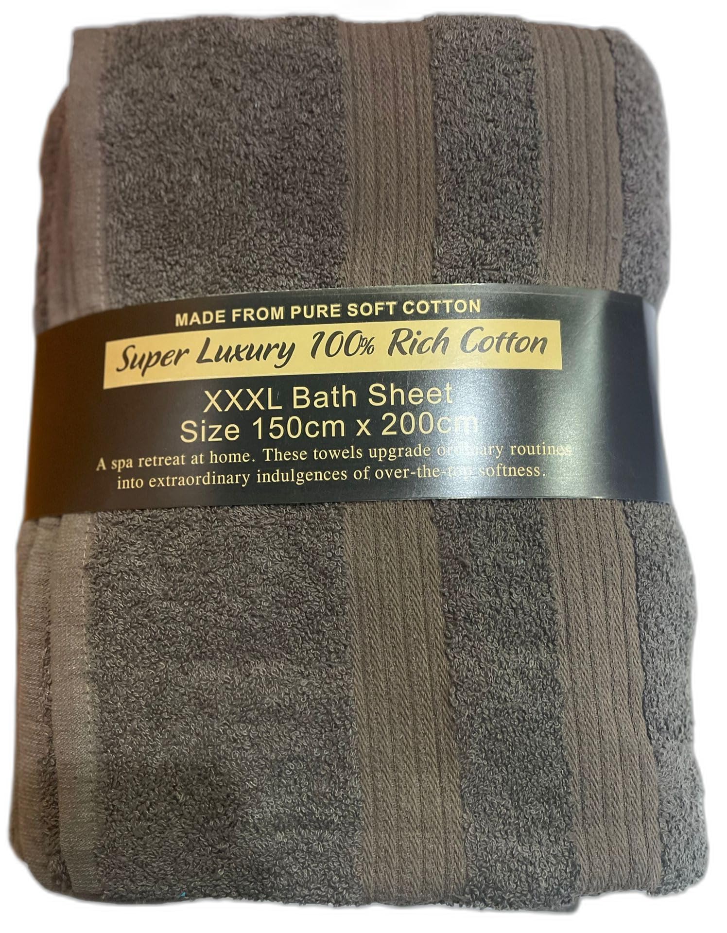 TEXTILESY Extra Large Super Bath Sheets (150 x 200 cm-600GSM) Massive/Huge/Mega Towels 100% Rich Cotton XXXL Towels Highly Absorbent Body Warp Beach Towel (Charcoal Grey) - Image 2
