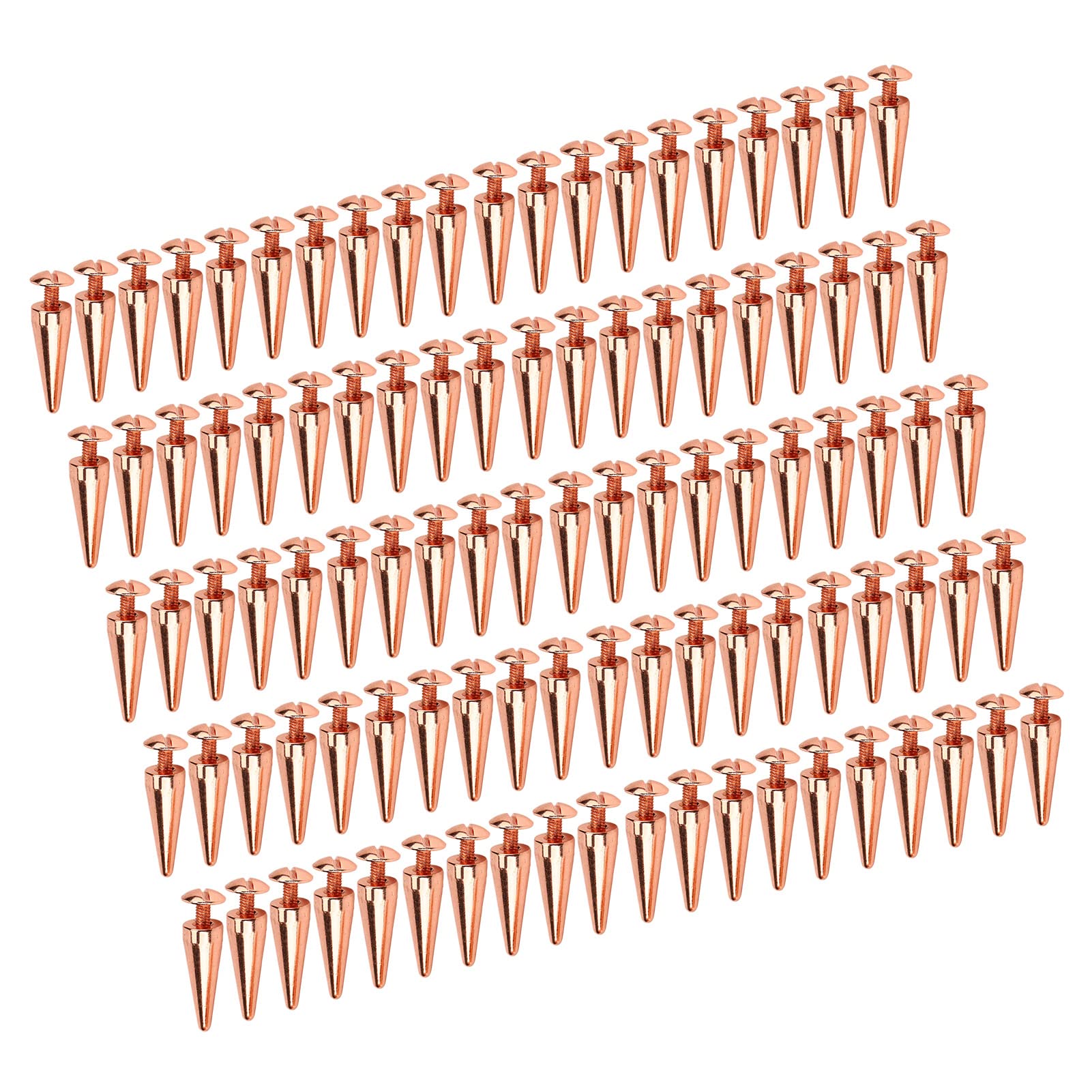 Haofy 100 Juegos de Tachuelas Cónicas de 10x26 Mm para Entusiastas del Bricolaje Material Resistente con Puntas de Remache de Metal para Decorar Ropa de Estilo Punk (latón 2)
