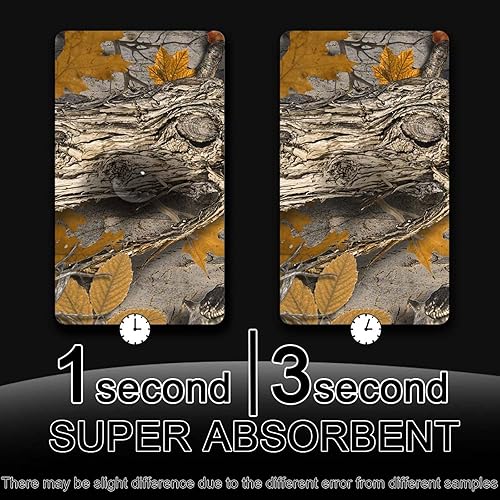 Miniatura 7 de Alfombra de baño de goma con 2 patrones de camuflaje, de secado rápido, antideslizante, súper absorbente, delgada, para debajo de la puerta