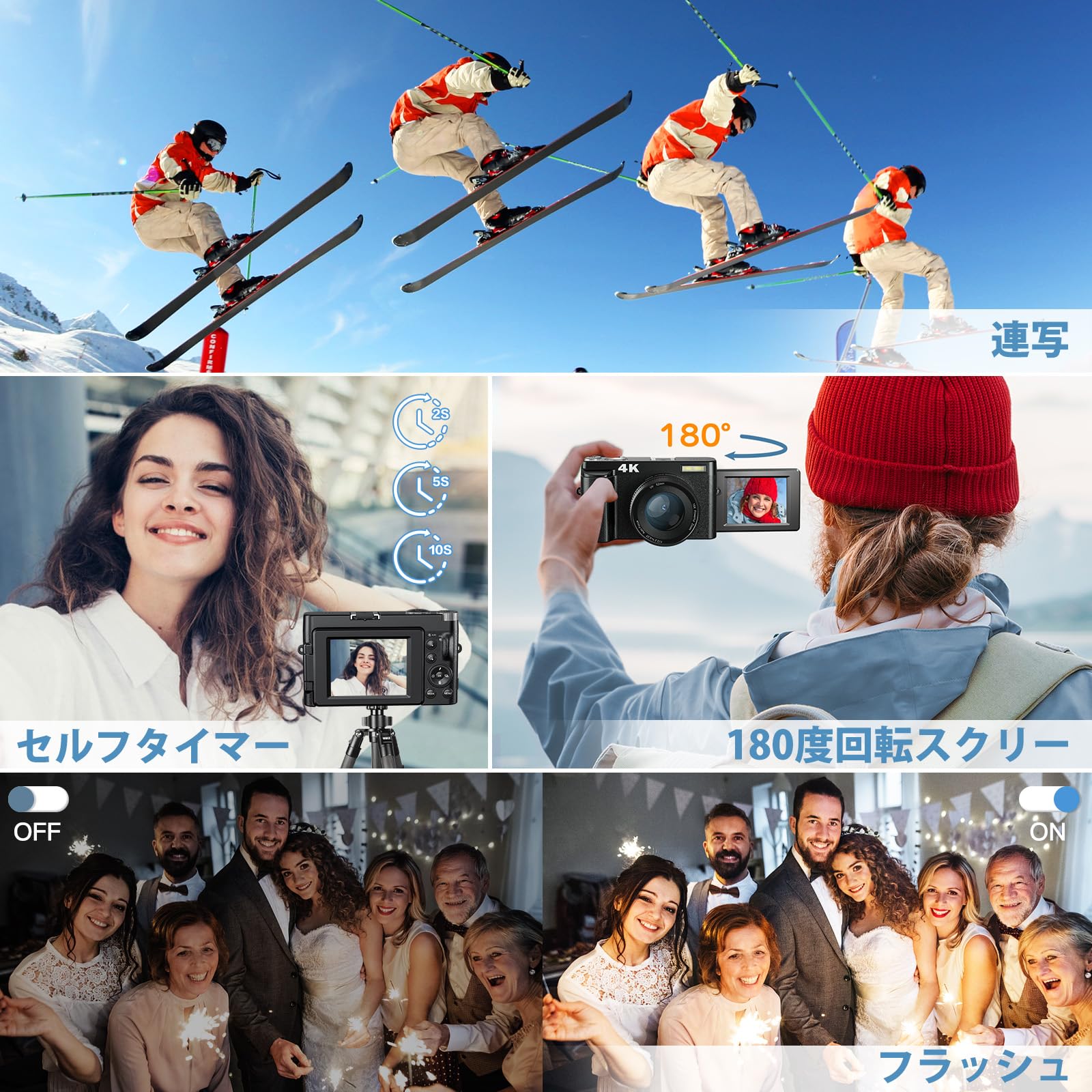 Amazon | SIXTARY 4K デジカメ 4800万画素 デジタルカメラ YouTube 用