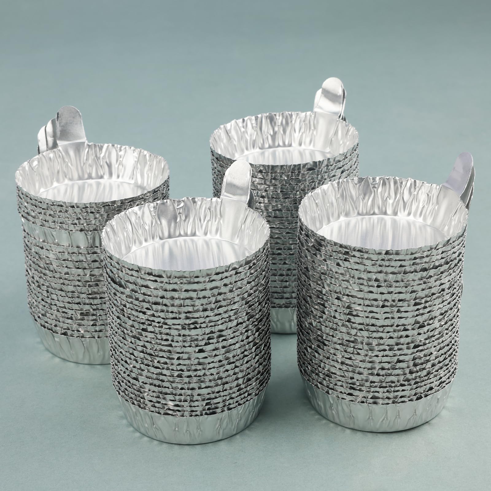 stonylab Coupelles de Pesée en Aluminium Jetables avec Poignées, Coupelles de Pesée pour Poudres et Liquides, 100 Pièces, pour Expériences Chimiques, Moyenne