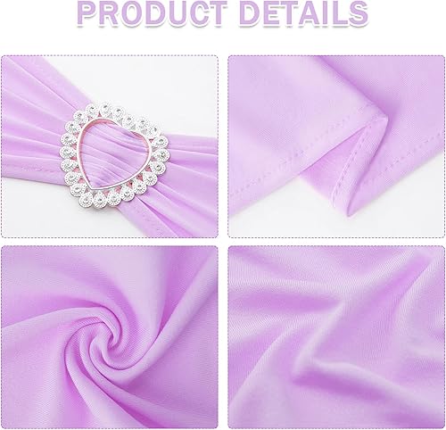 Miniatura 3 de Howhic Paquete de 60 bandas elásticas de elastano para silla con hebilla deslizante, lazos elásticos universales para bodas, banquetes, fiestas,