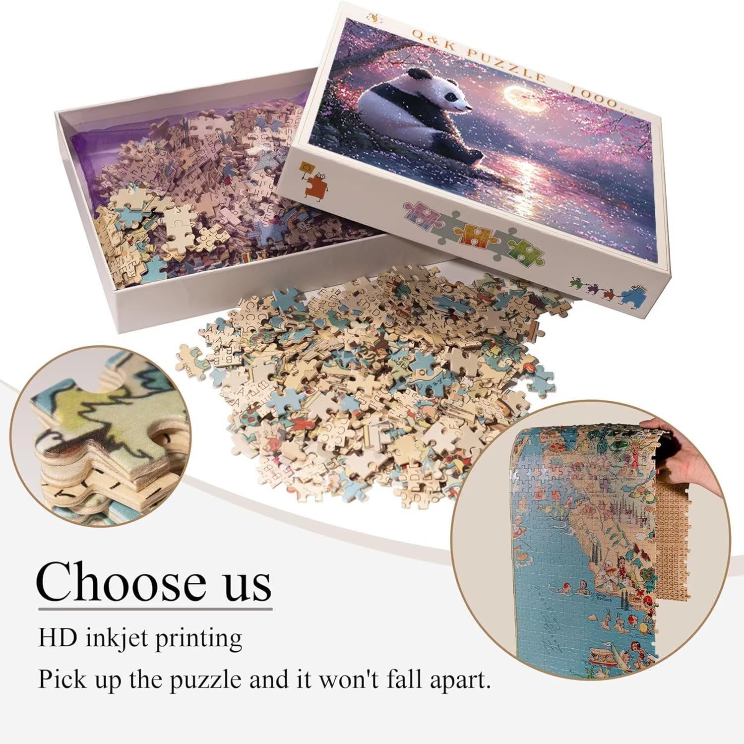 Puzzle in Legno per Adulti 1500 Pezzi | Luna Panda| Giocattoli Educativi | Puzzle Adulti E Famiglie Decor | Dimensione Di 87x57cm | Regalo Adultis | Regali Natale (Formato: 34.8x22.8in) o-942