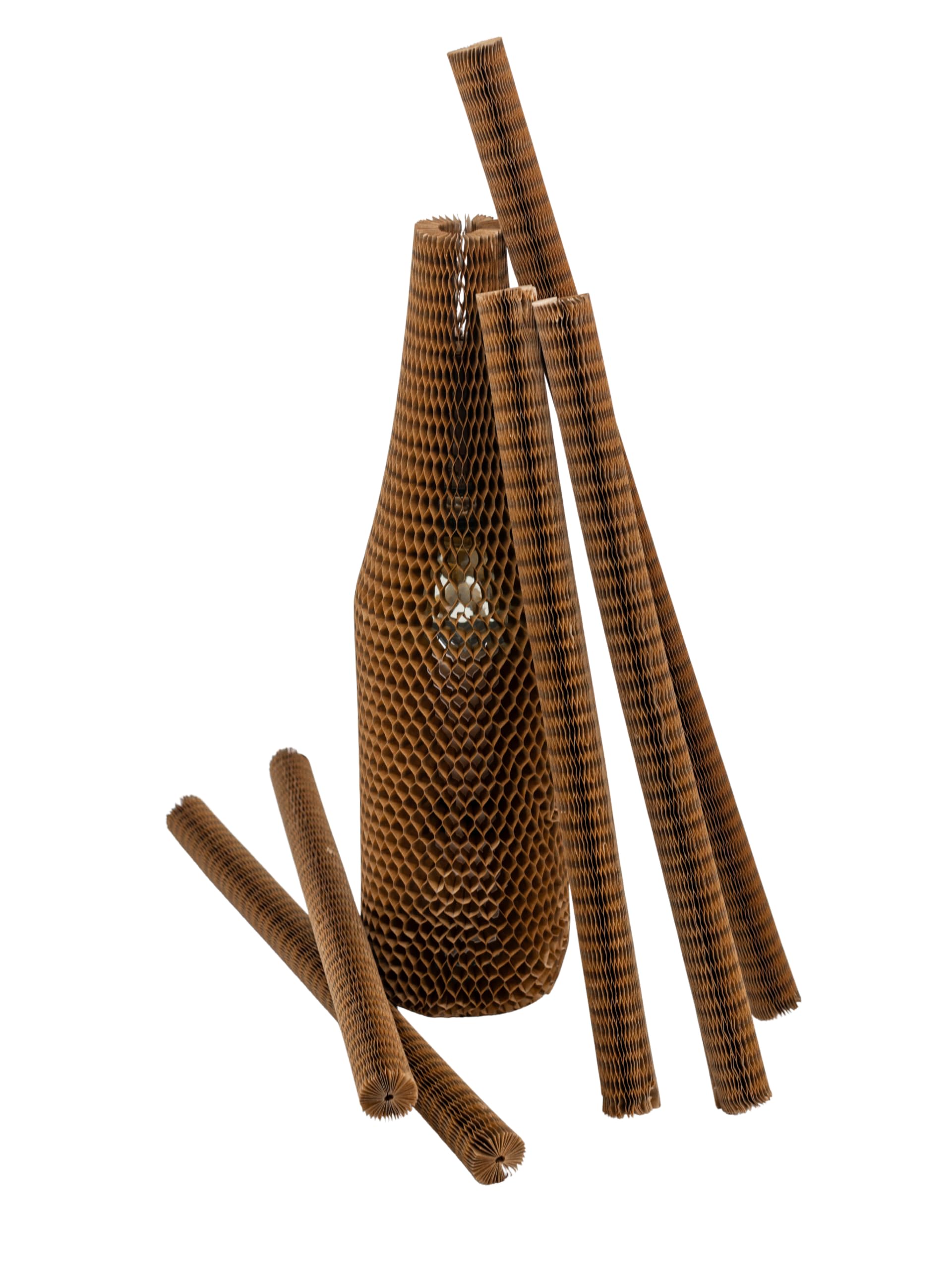 Flaschenhülle Flaschenschutz Honeycomb 450 mm – Papier-Schutzhülle 70 g/m², 90-lagig 50