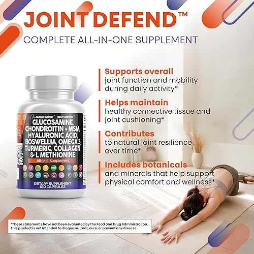 Miniatura 6 de Clean Nutraceuticals Glucosamina condroitina MSM 1500mg con cúrcuma curcumina, colágeno, ácido hialurónico, Omega 3 - Suplemento de salud articular