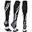 Keskale Compression Socks for Men & Women 20-30 mmHg Knee High (1 Pair) - Best Support for Medical, Athletic, Sports, Travel, Running (Black/Gray02, L/XL)