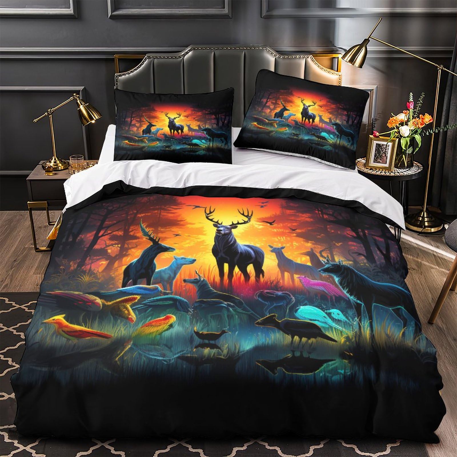 Stampato in 3D Pronipote tibetano Copertina Stampata Microfibra Disegnata Biancheria Da Letto Ipoallergenico Con 2 Federe,King（220x240cm）, Per Ragazzi Adulti