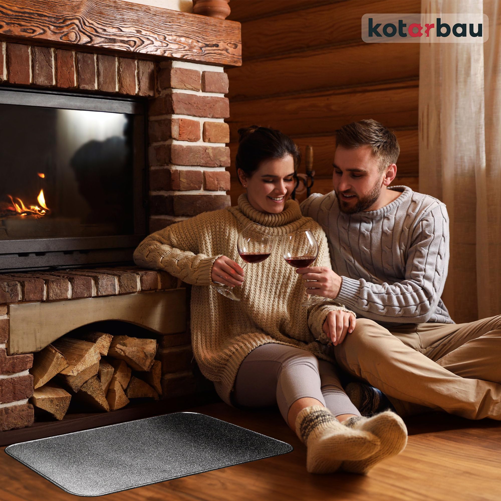KOTARBAU® Placa Protectora contra chispas, 790 x 480 mm, Chapa de Suelo para Estufas, Plateado Envejecido, Antichispas de Suelo para Chimenea, Protector Resistente a Altas temperaturas, Salvachispas