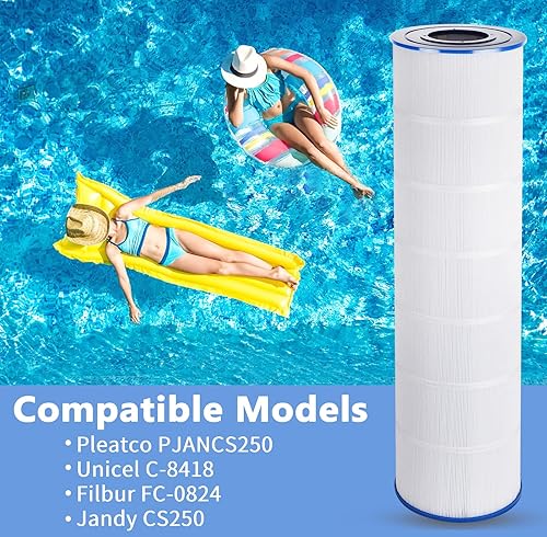 Miniatura 3 de Filtro de piscina compatible con Jandy CS250, Unicel C-8425, R0462500, PJANCS250, Unicel C-8418, Filbur FC-0824, cartucho de filtro de 250 pies