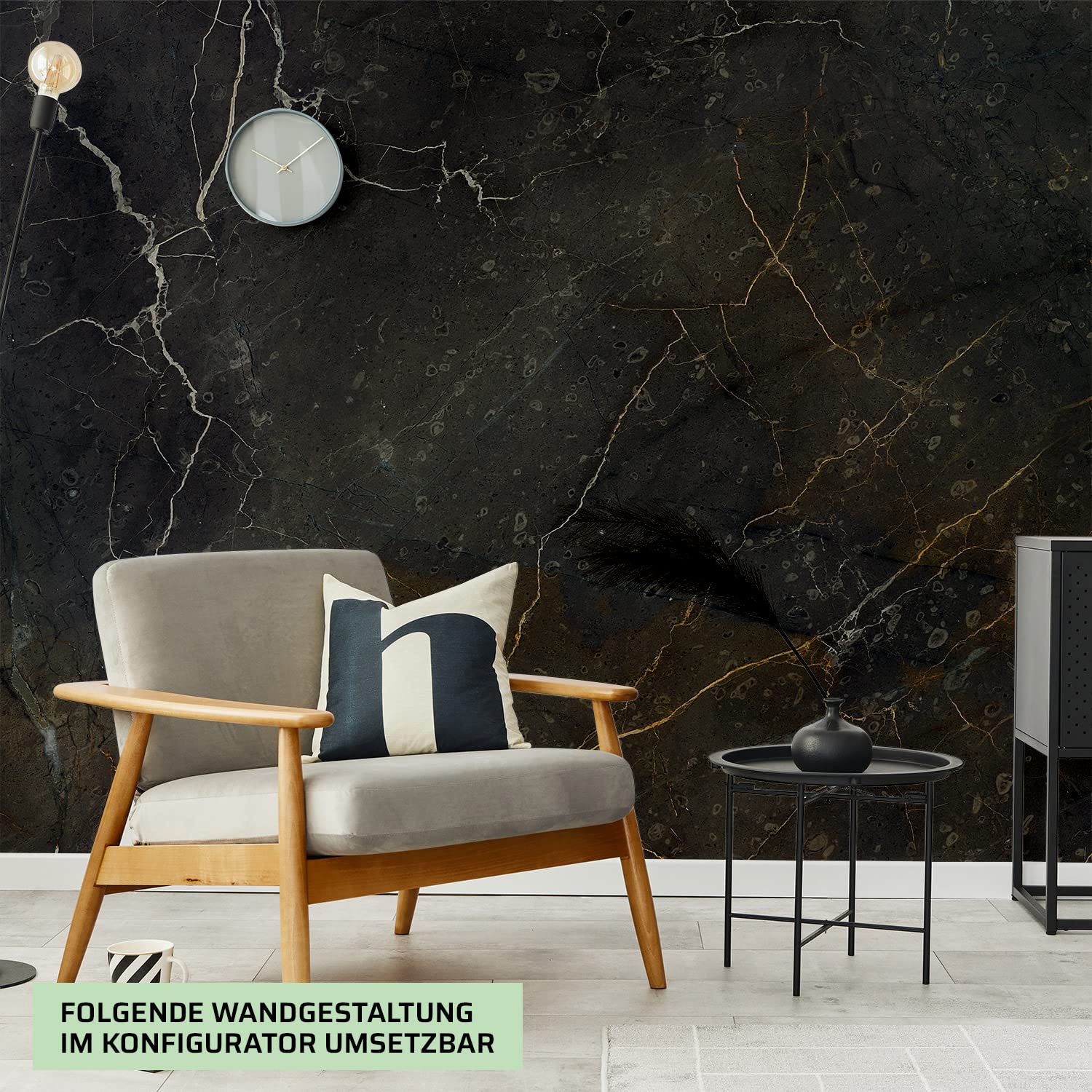 dedeco Woonkamer-achterwand, tv-wand, wandpaneel, woonachterwand, vervanging van behang, motief: Marmer V13, 250 x 100 cm, waterbestendig, robuust, als wandbekleding van aluminium