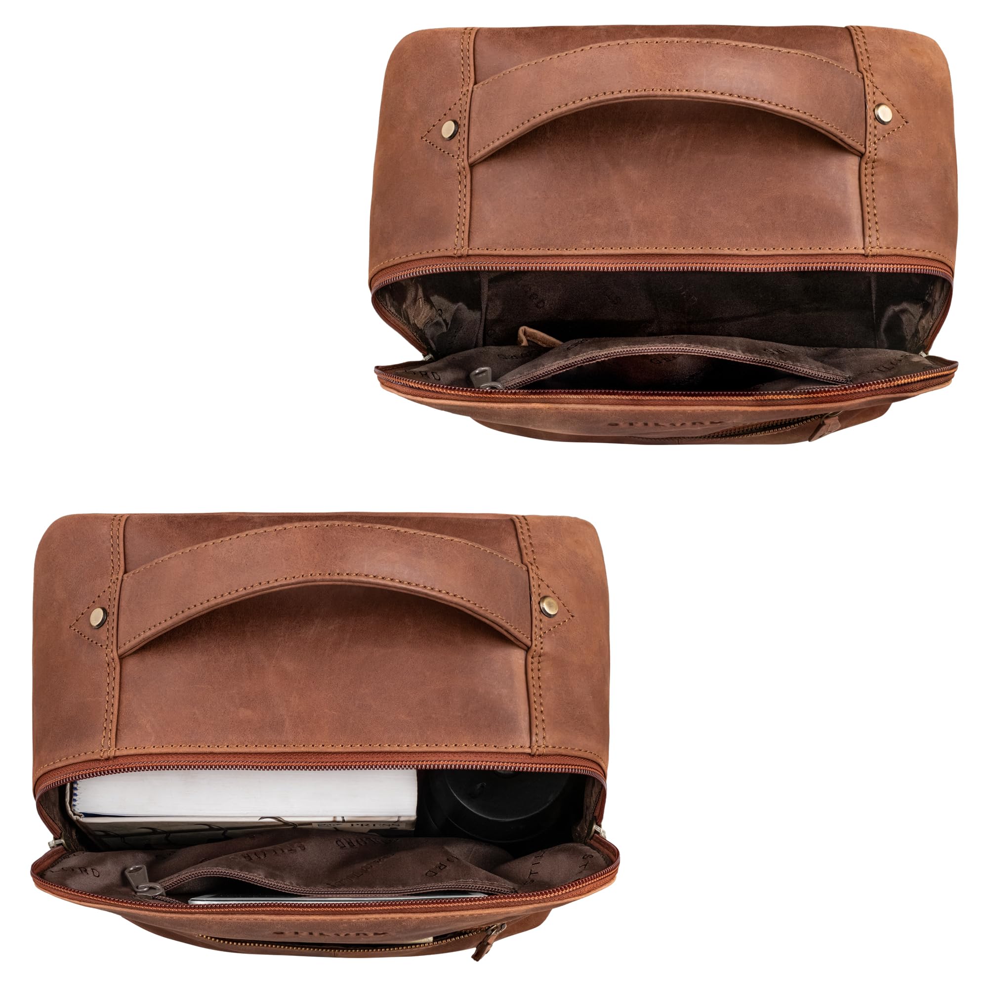 STILORD 'Rory' Mochila City en Cuero Grande para Damas y Caballeros - Elegante Mochila para Laptop de 15,6 Pulgadas, Equipaje de Mano y Viaje, Color:messina - marrón
