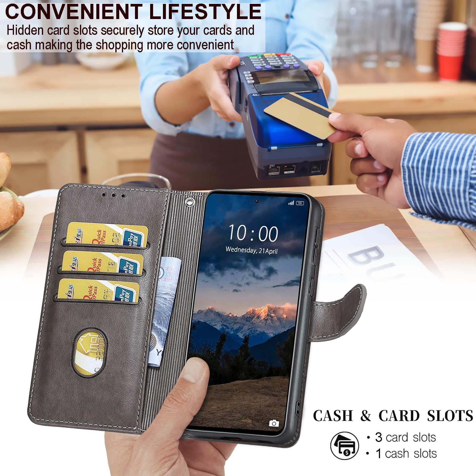 SIENIANLINE Cover copatibile con Sasung Galaxy A23 5G, Preiu Pelle PU Portafoglio Flip Libro