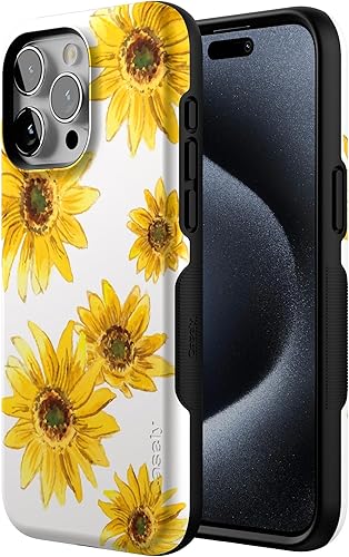 Vista 42 de Casely Funda para iPhone 15 Pro Max Jardín Secreto Flores mixtas Funda atrevida Compatible con MagSafe y botón de acción Secret Garden