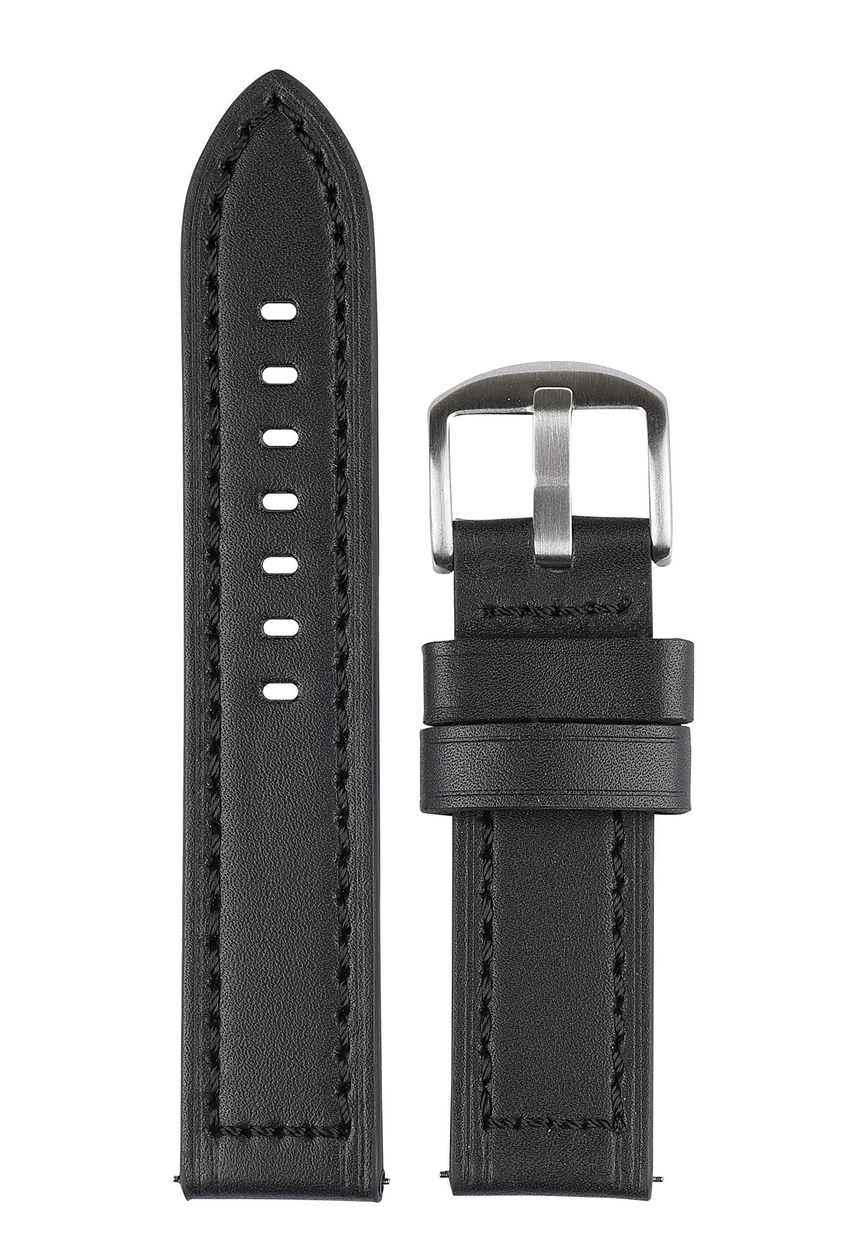 EXOR JASPER BLACK Colour Leather Watch Straps With CUT EDGE finish of 22 MM Quick Release Watch Band for Men Women (B08P7C5YGR) Amazon Price History, Amazon Price Tracker
