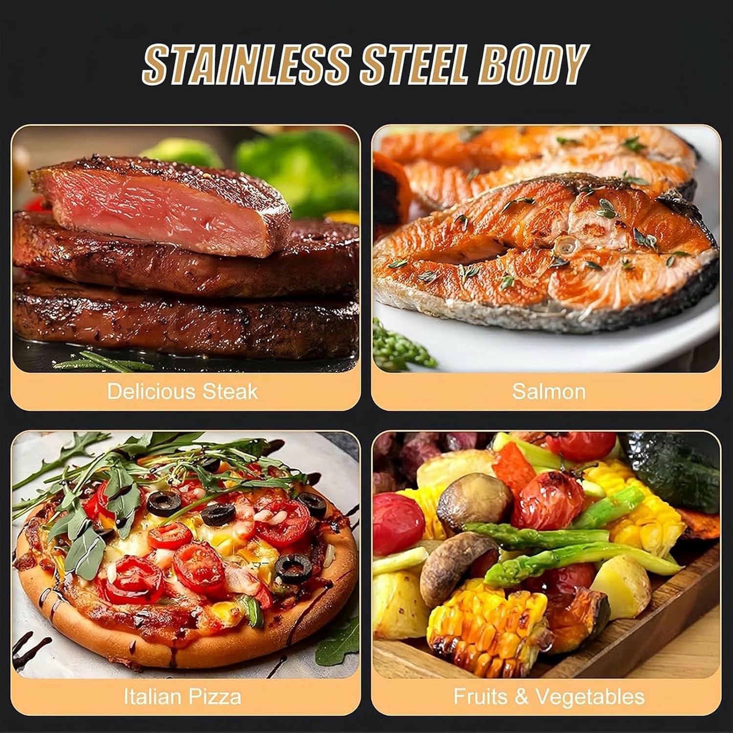 Commercial Electric Steak Grill, Portable Indoor Countertop Oven, Fits on Kitchen Counter, Comes Broiler Tray, for Cooking Steak