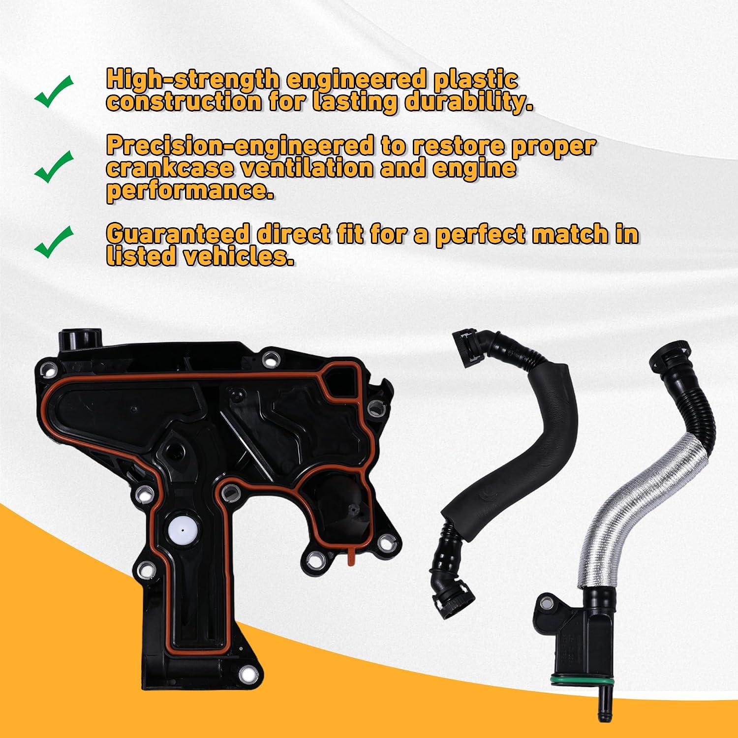 PCV Valve & Oil Separator Kit Replacement for VW Audi 2.0T TSI, Compatible with VW Golf GTI/Jetta/Passat & Audi A3 A4 A5 Q5, Replaces# 06H103495AB 06H103495AH, Crankcase Ventilation System Repair