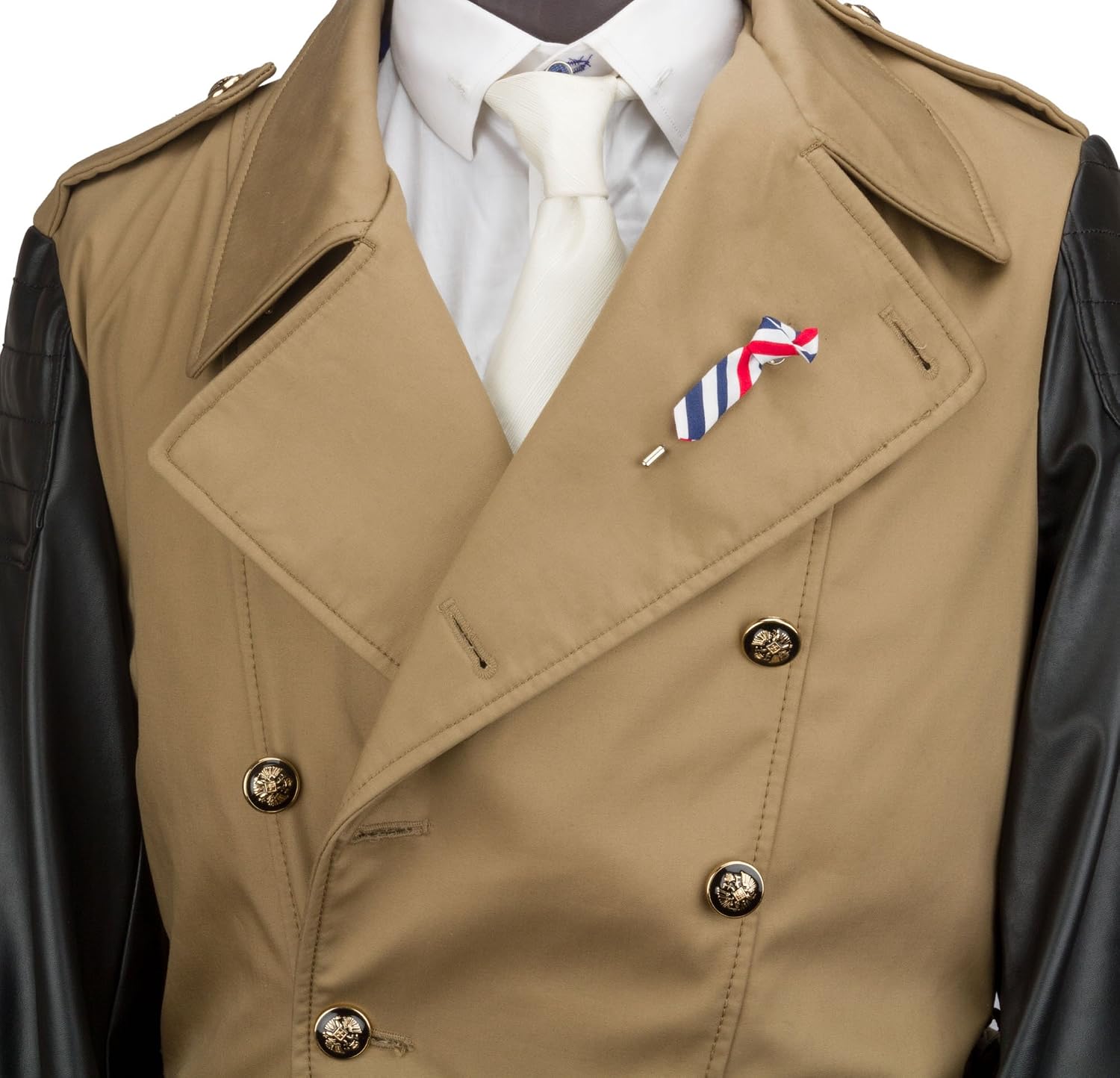 Knighthood Striped Fabric Tie Lapel Pin/Brooch/Shirt Stud for Men
