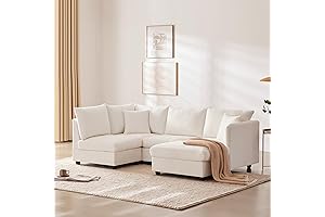 Ball & Cast L-Shape Upholstered Sofa and Convertible Ottoman Sectional for Living Room