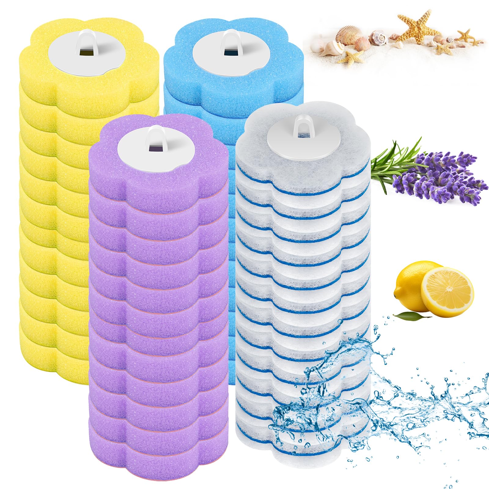 Disposable Toilet Wand Refills 48PCS Toilet Brush Replacement Head Toilet Brush Refills Replacement Wand Pads for Toilet Bowl Home Bathroom Kitchen Deep Cleaning No Brush (48 Brush Head)
