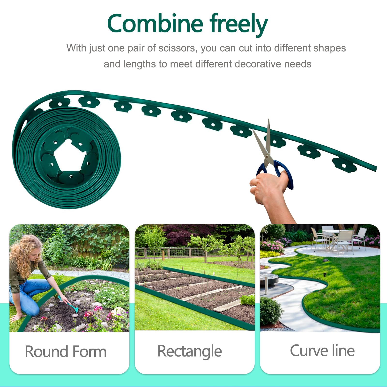 Bordes Para Jardin SUBTLETY Borde De Césped De Plástico, 28 X 24 Cm, Borde Borde Jardin Exterior