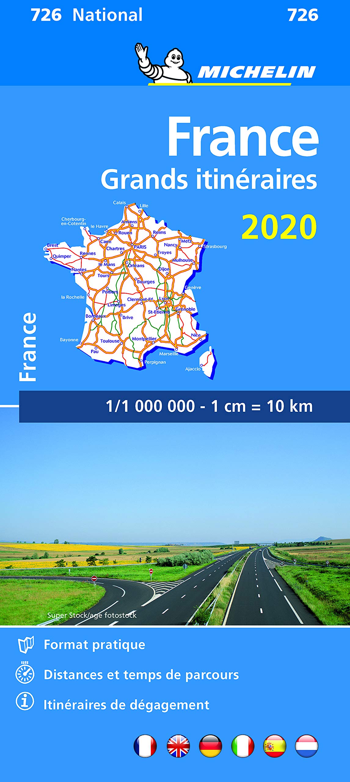 CARTE NATIONALE 726 FRANCE GRAND ITINERAIRES 2019 (CARTES (8100)) (French Edition)