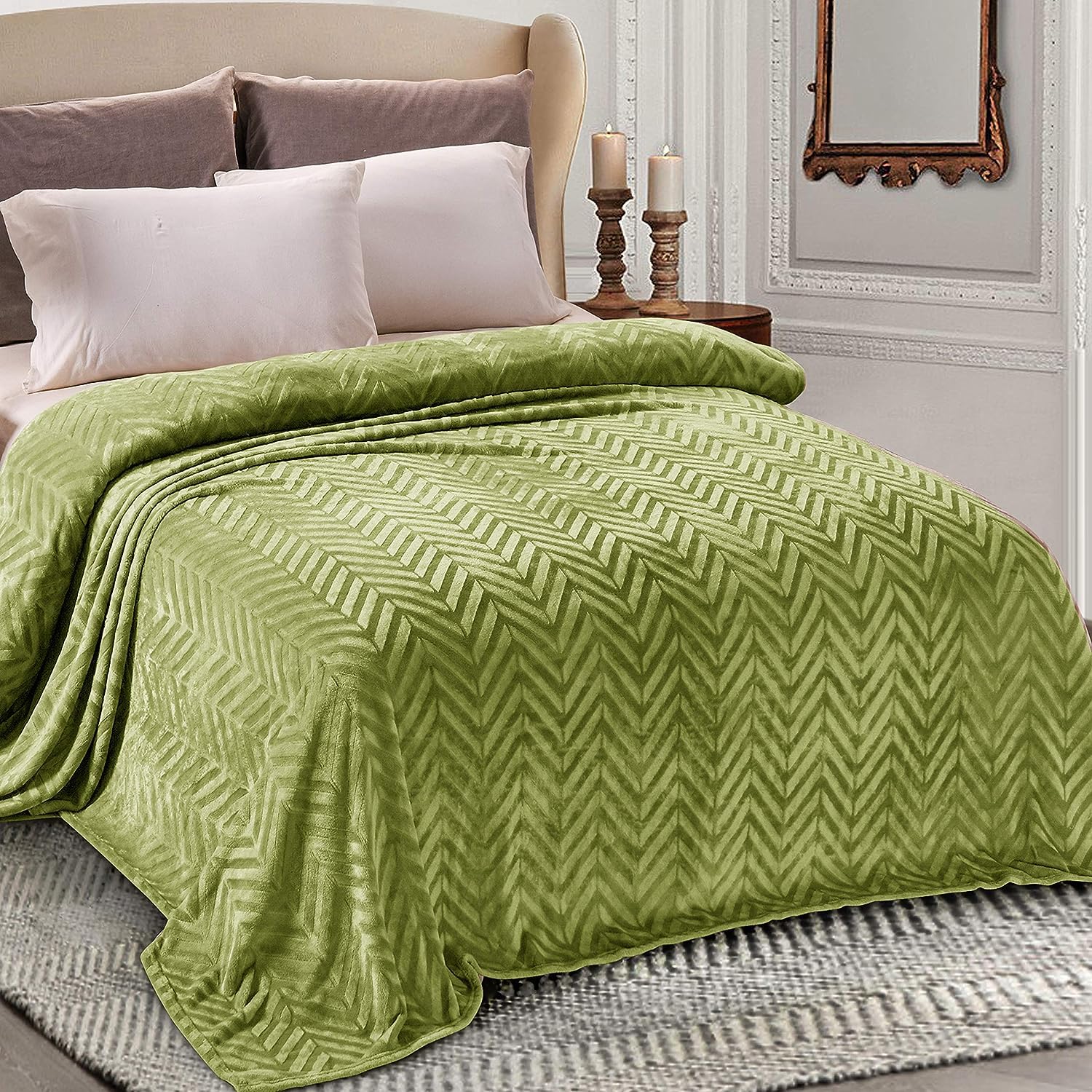 Whale Flotilla Kuscheldecke mit Chevron Muster - Superweiche und Kuschelige Flanell-Decke