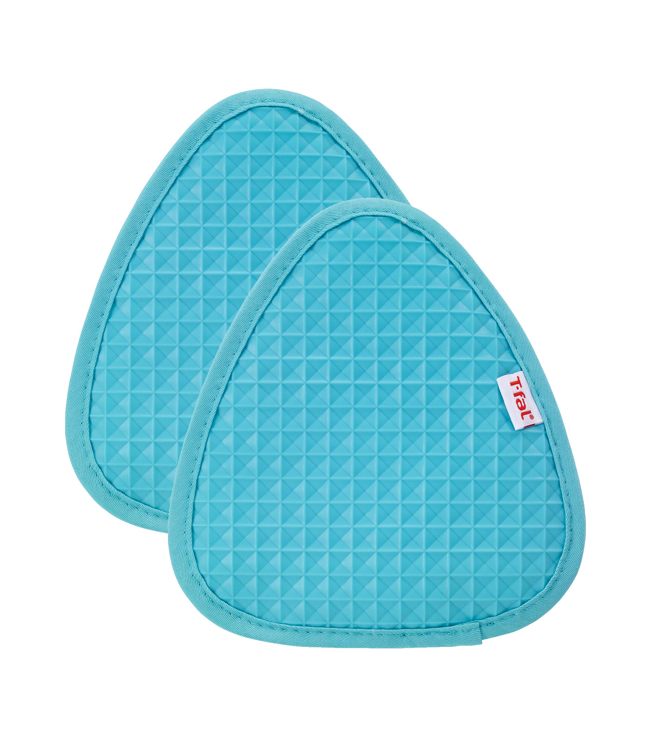 T-fal Textiles 34318 Waffle Silicone Pot Holder Set, Softflex, Non-Slip Grip, Heat Resistant, 8.25 x 7.5-inches, 2 Pack, Breeze Blue 94967, 2 Count