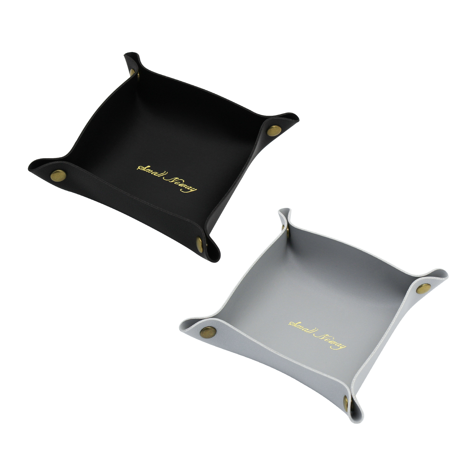 WisePoint Vassoio Portaoggetti In Pelle PU - 2 Pezzi Colorati Per Organizzare Chiavi, Monete E Gioielli - Foto 3