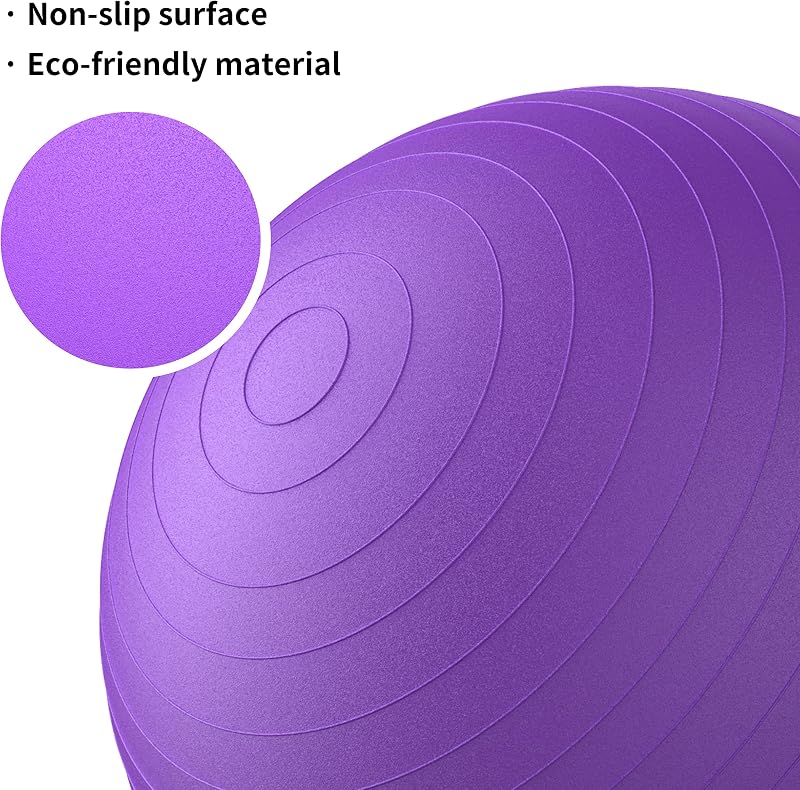 PROIRON 55cm Lila Gimnasztikai Labda Pumpával, Szülési és Yoga Labda