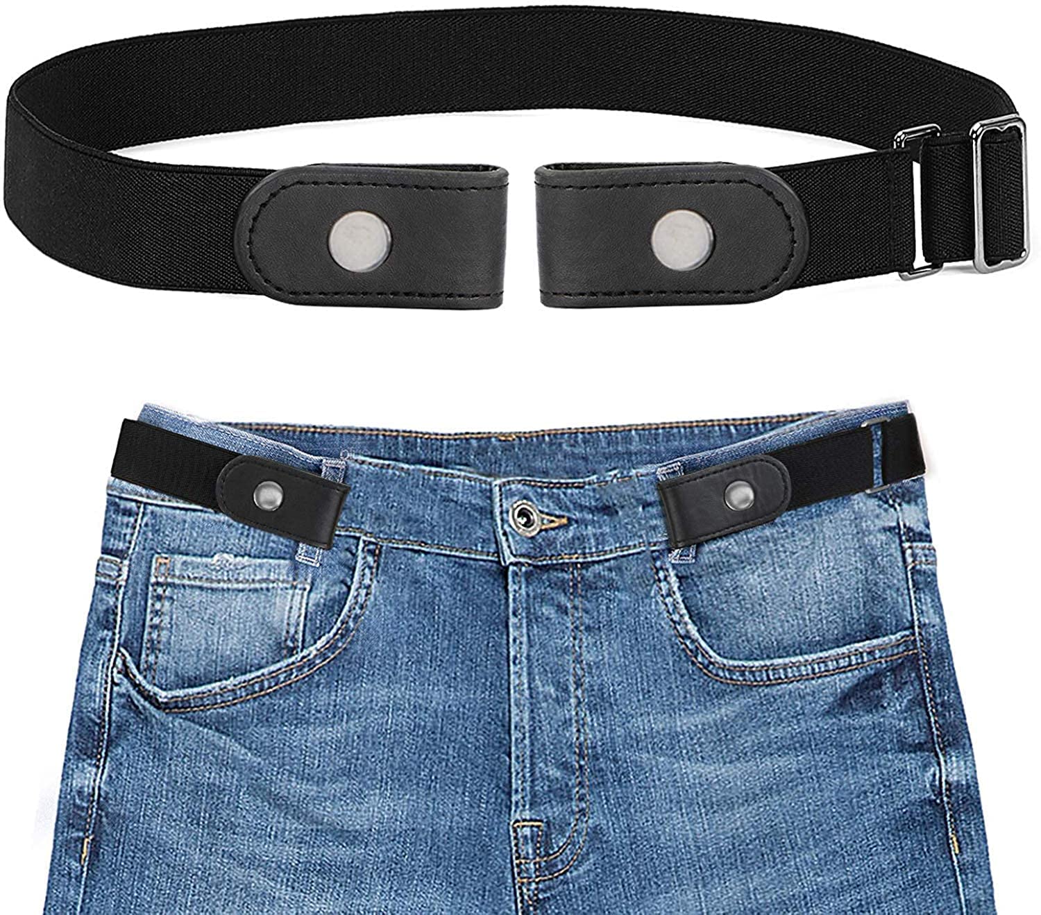 Anirdesh No Buckle Invisible Elastic Belt for Men/Women | Buckle Free Comfortable Elastic Belt | Buckle-less No Bulge Hassle Invisible Belts | Fits 28"-48"