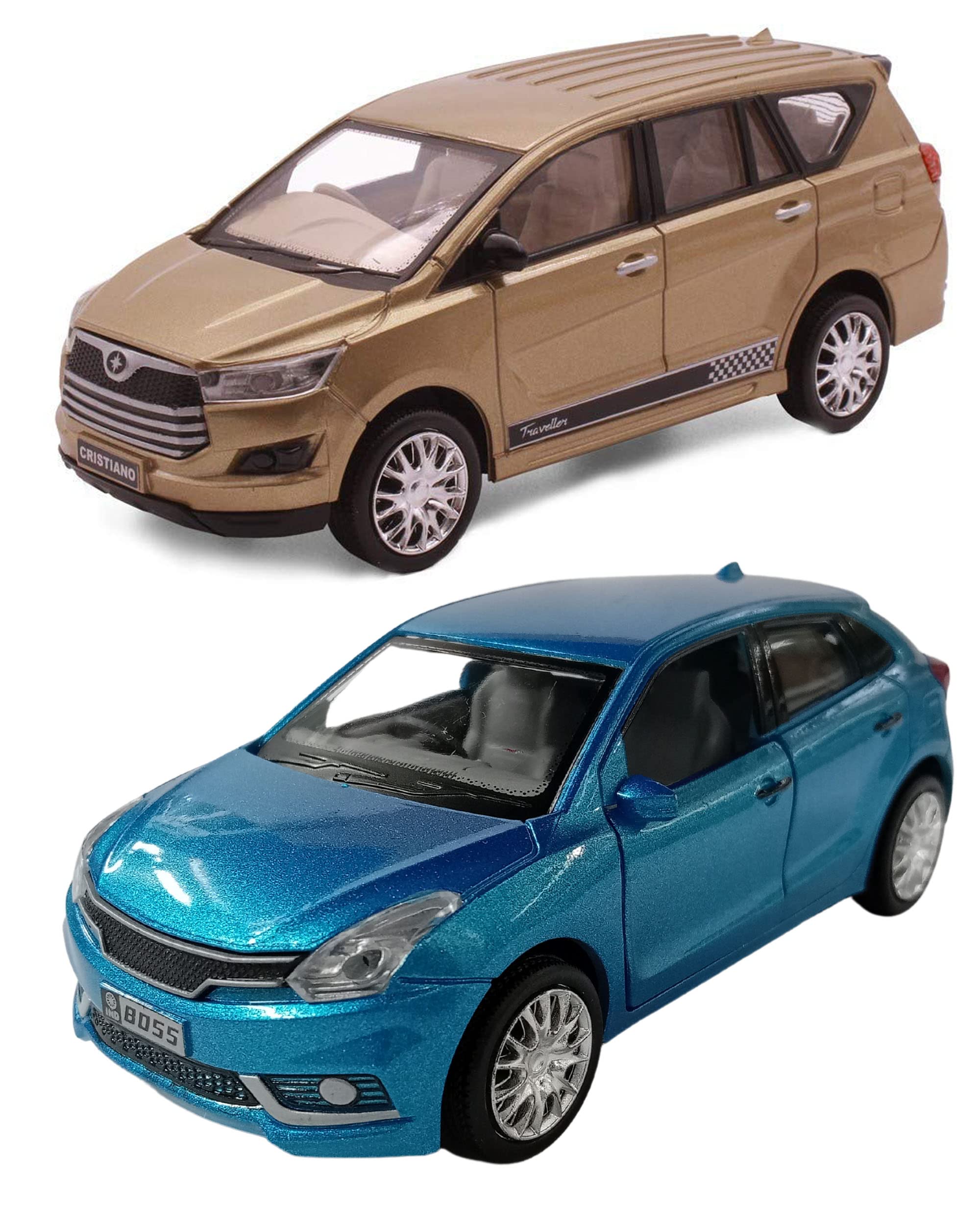 Amisha Gift Gallery® Car Toy Combo of Pull Back Baleno Car with Innovo Cristiano Model Car Toy with Nexa baleno Car Toys for Kids | Kids Toys | Motor Vehicles Playsets (Multicolor)