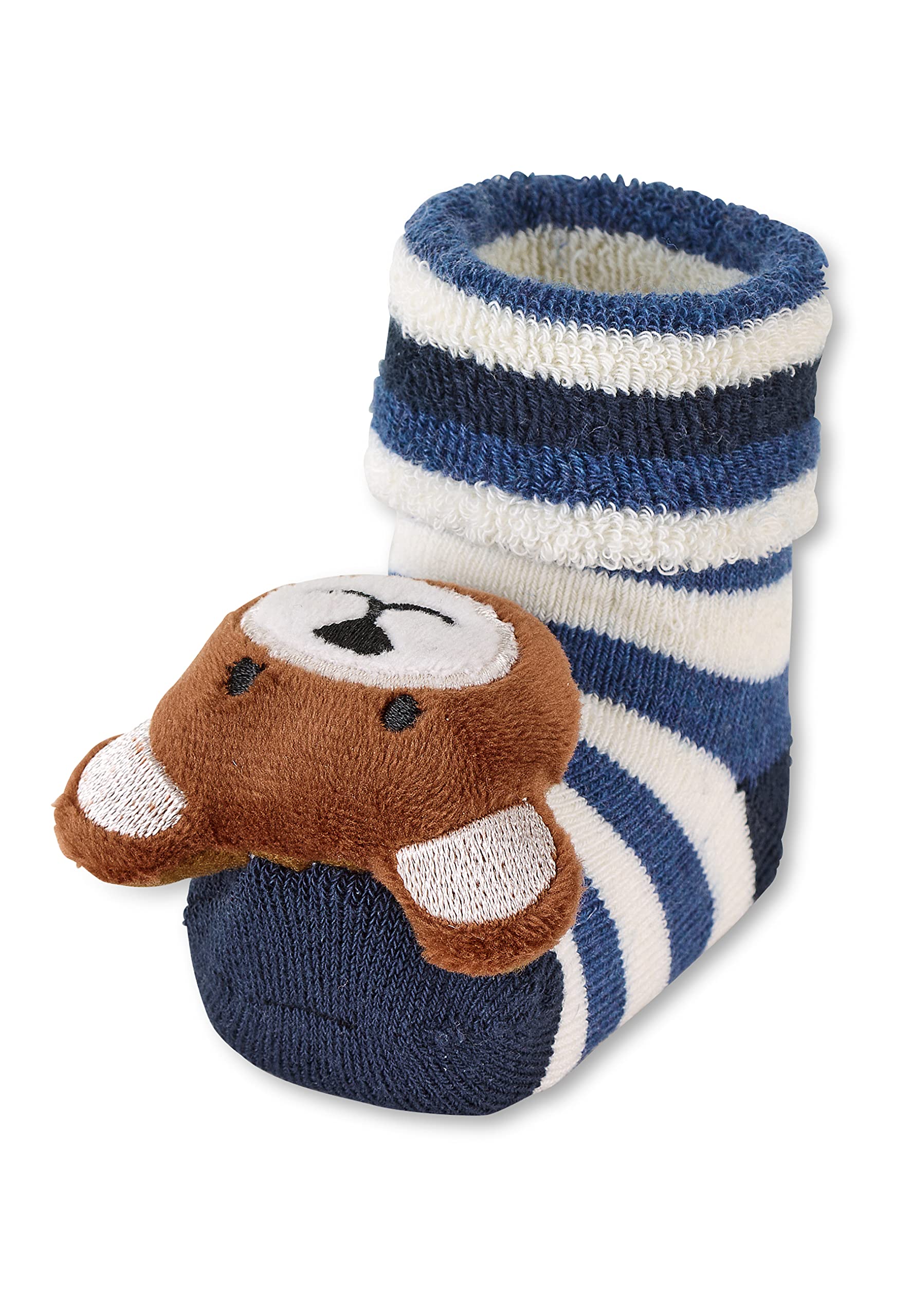 Sterntaler Unisex Infant Navy Baby Boys Baby Rattle Socks Bear Socks 15-16 Eu, 15-16