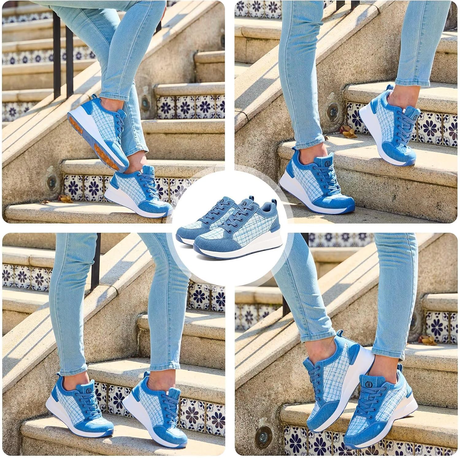 Wedge Sneakers for Women, Non-Slip Breathable High Heels for All Seasons - Image 6