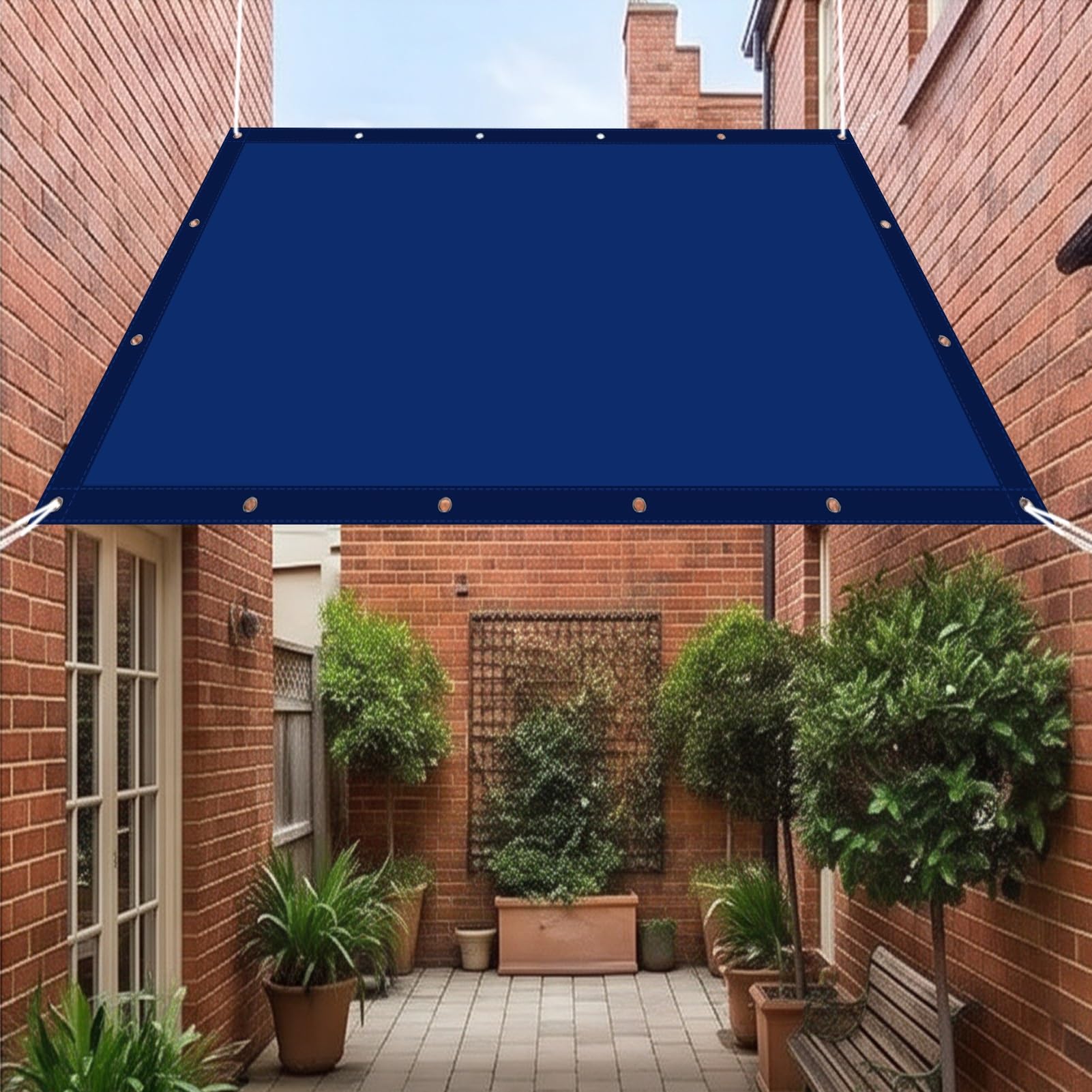 Toile ombrage imperméable rectangulaire 150x210 cm bleu foncé