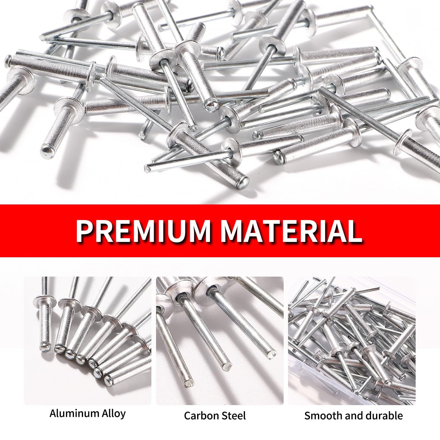 YIXISI 50 Pezzi M4.8x25 mm Rivetti Ciechi in Alluminio, Grande Flangia Alluminio Rivetti Ciechi, Rivetti Ciechi con Testa a Cupola, per Metallo Legno Plastica