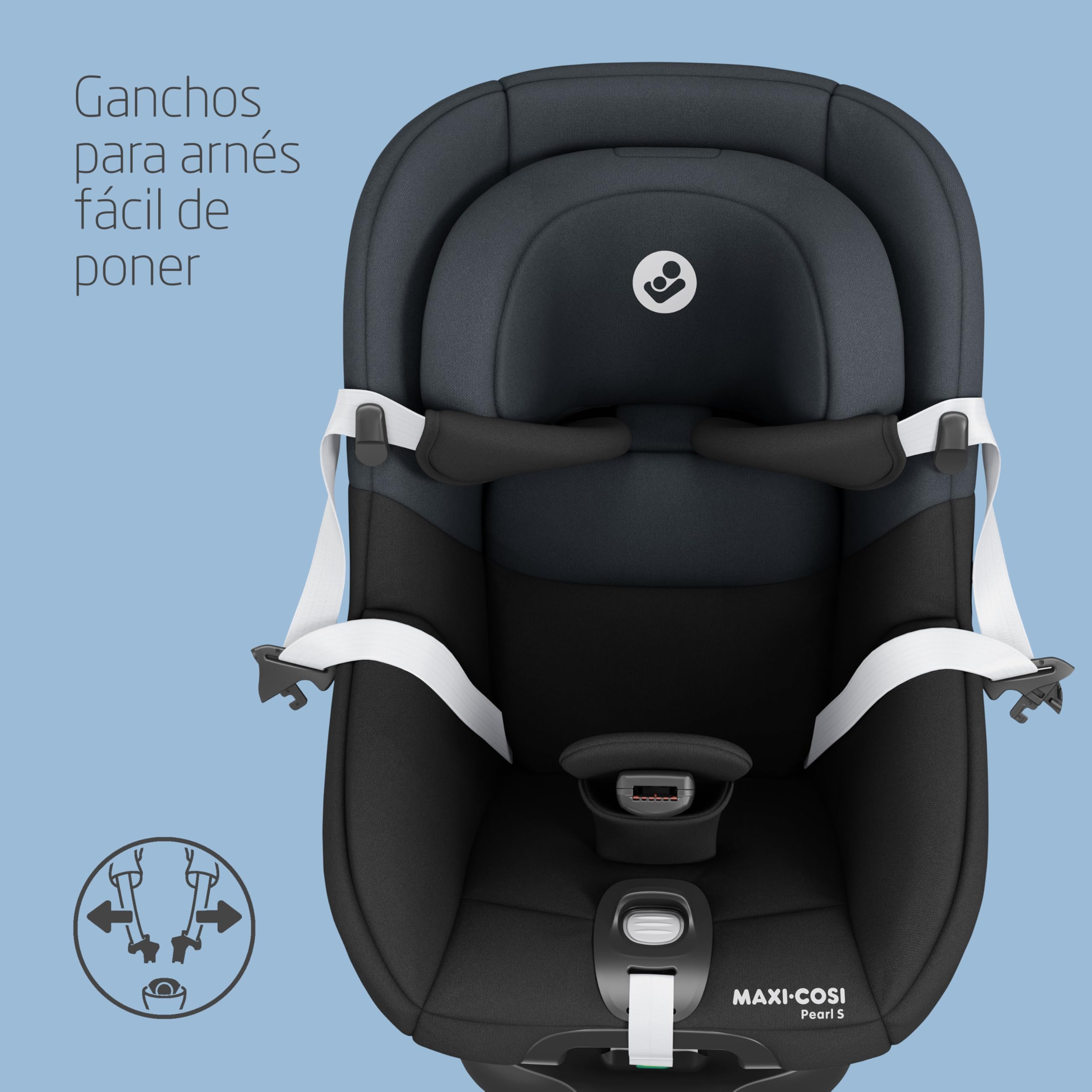 Maxi-Cosi FamilyFix S i-Size Base silla coche ISOFIX, Silla coche bebé Pebble S i-Size, Silla coche niño Pearl S i-Size - Instalación Click & Go, 0-4 a, 0-18 kg, 40-105 cm, Tonal Graphite