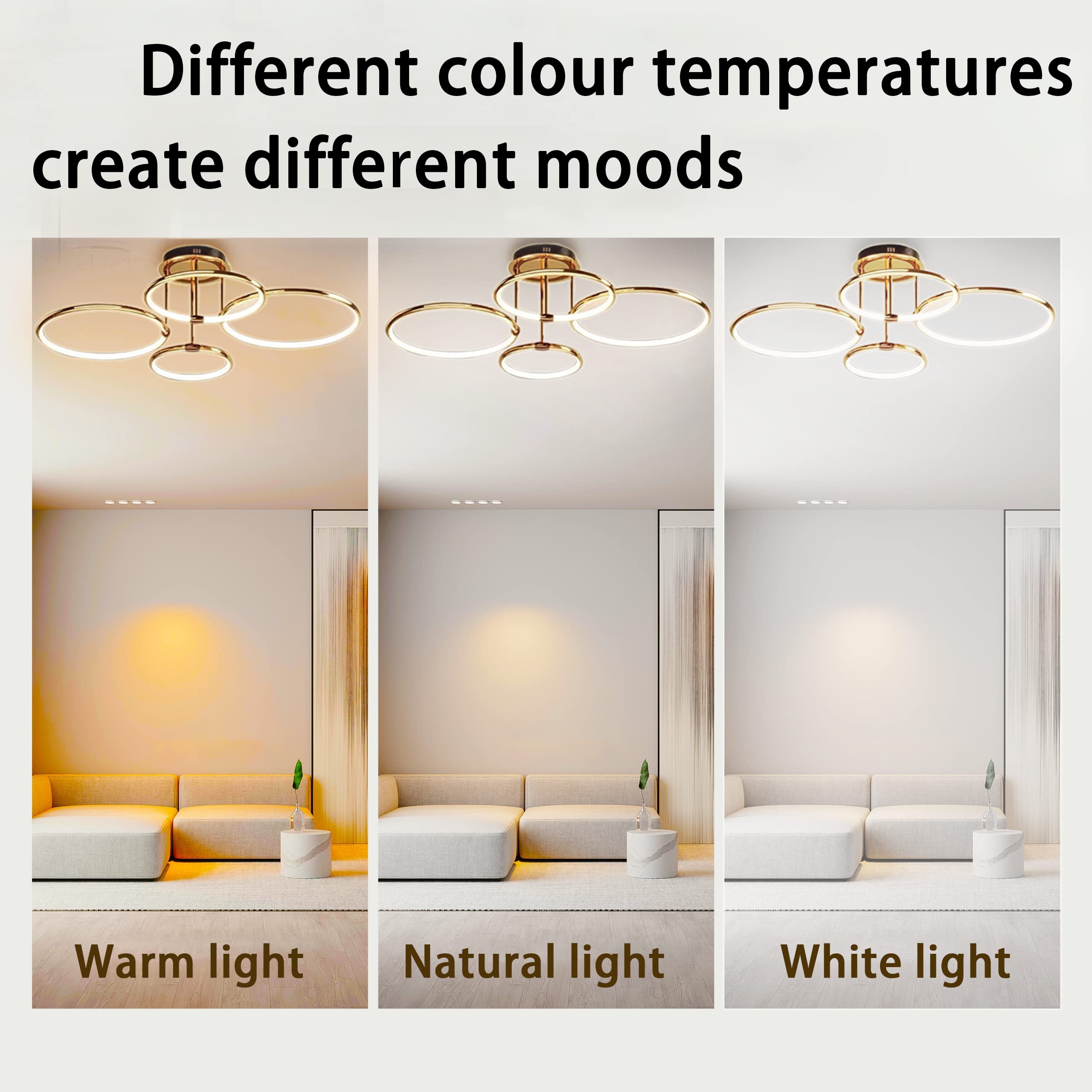 Ceiling Light LED Modern Large Living Room Lamp Dimmable Remote Control Ceiling Lamp Ring Design Ceiling Bedroom Lamp Ceiling Light Acrylic Lampshade Dining Room Kitchen Light Office Pendant Light 5 - View #6