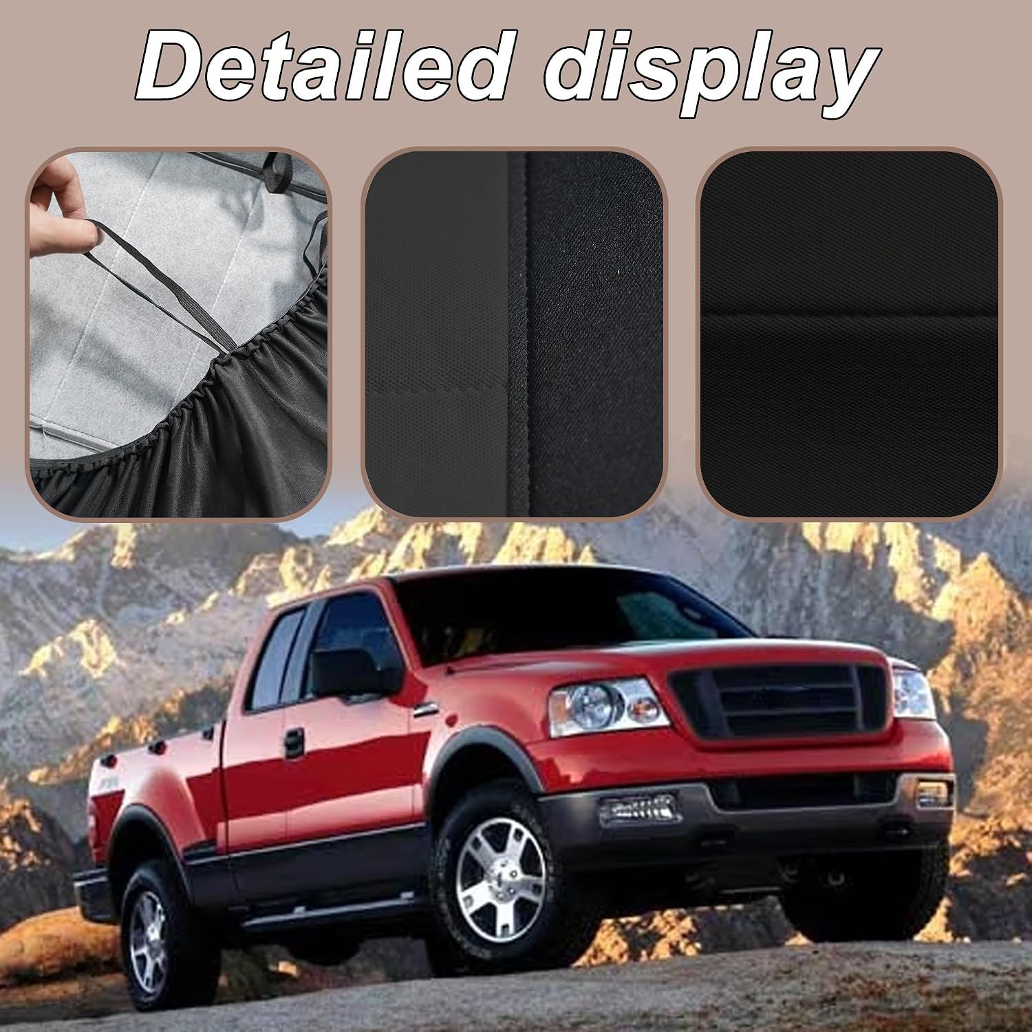 ESMING 40/20/40 Durable Oxford Fabric Front Split Bench Seat Covers for Ford F150 XL Standard Cab 2004 2005 2006 2007 2008 with Integrated Seatbelts & Solid Armrest- Black