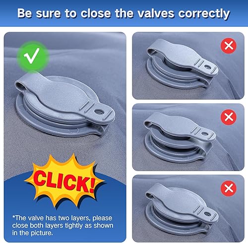 Miniatura 5 de Almohadilla de dormir doble para campamento, autoinflable de 6 pulgadas, extragruesa para 2 personas, bomba de pie incorporada, impermeable,