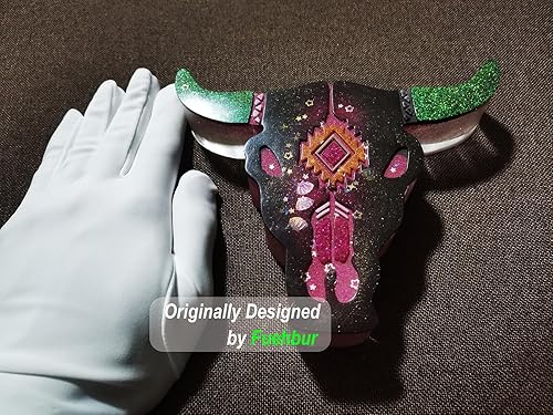 Miniatura 6 de Molde de frescor para automóvil de calavera de toro molde de silicona para hacer cuentas de aroma frescos apto para horno resina epoxi hecha a mano