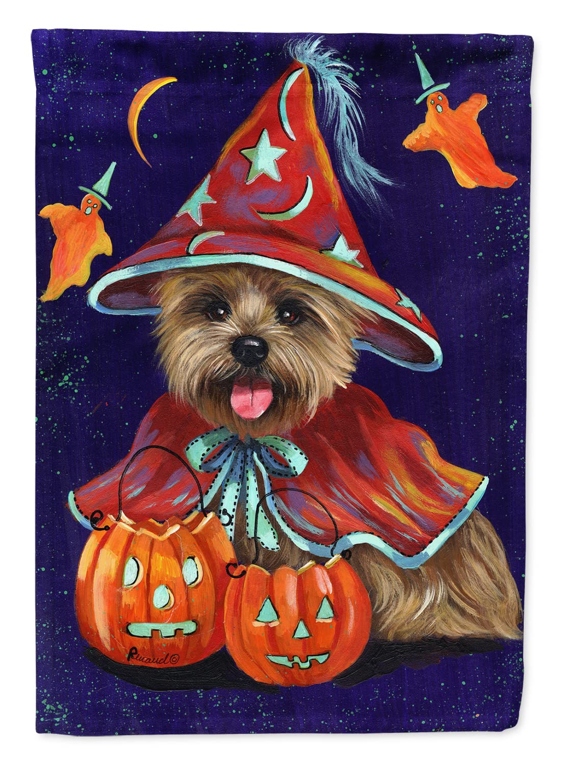 Drapeau de sorcière Cairn Terrier Halloween pour décorer votre entrée de maison en automne