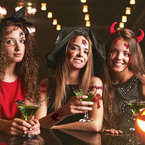 Miniatura 6 de Zeecdatoo 5 hojas de tatuajes de broma de gran tamaño para escuadrón suicida, tatuajes de Harley Quinn perfectos para disfraces de Halloween y