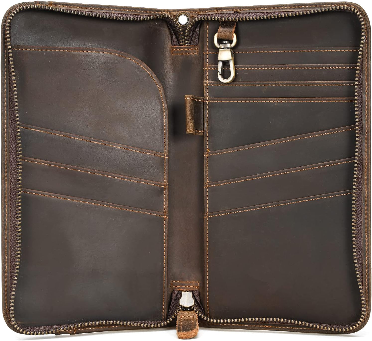 Polare Full Grain Leather Family Travel Passport Wallet and Documents Organizer RFID Blocking Case Holder Fits 6 Passports for Men and Women - Image 8