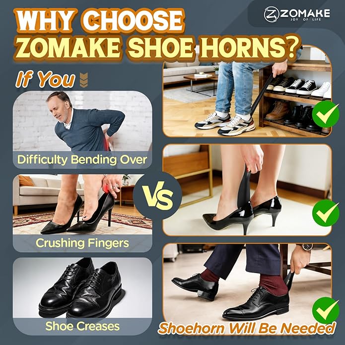 Calzador de Zapatos Largo ZOMAKE de Metal para Hombres Mujeres Adultos Mayores miniatura 4