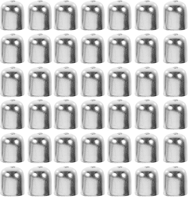 EXCEART 100Pcs Metal Cord End Cap Glue in Tassel End Cap Clasps Beads Cap Leather Cord Findings for DIY Crafts Bracelet Necklace Jewelry Making 8MM Silver