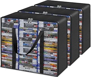 Blu-ray/DVD Storage Bags, Clear PVC Video Game Storage Bag, 3 Pack