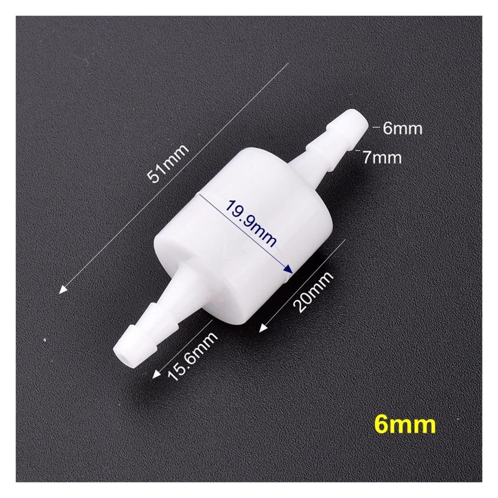 5/10/50 STÜCKE 4~12mm Weiß POM Rückschlagventil Aquarium Wasserleitung Tropfbewässerung Bewässerungsschlauchverbindung(6mm,50 Pcs)